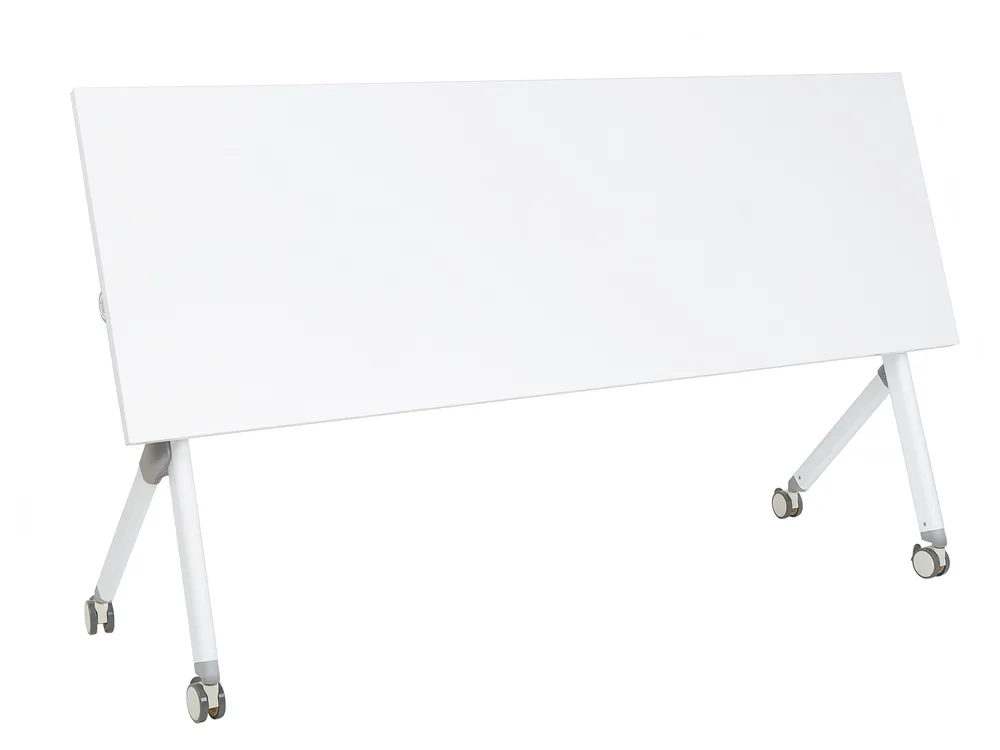 Foldable Office Desk BENDI 180 cm 60 cm with Wheels White_922346