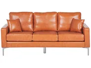 Soffa 3-sits GAVLE Konstläder Guldbrun_815707