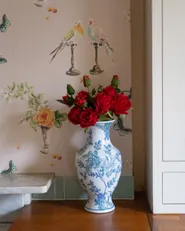 Blomvas LLANES 36 cm Porslin Vit/ Blå_1165170