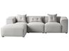 Corner Sofa 3 Seater DOLVA Fabric Light Grey Right Hand