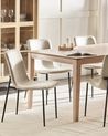 Set of 4 Dining Chairs GLENDIVE Fabric Light Beige