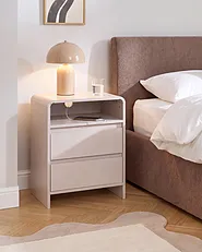 Nattbord med 2 skuffer DORRIGO Lys beige_1135004