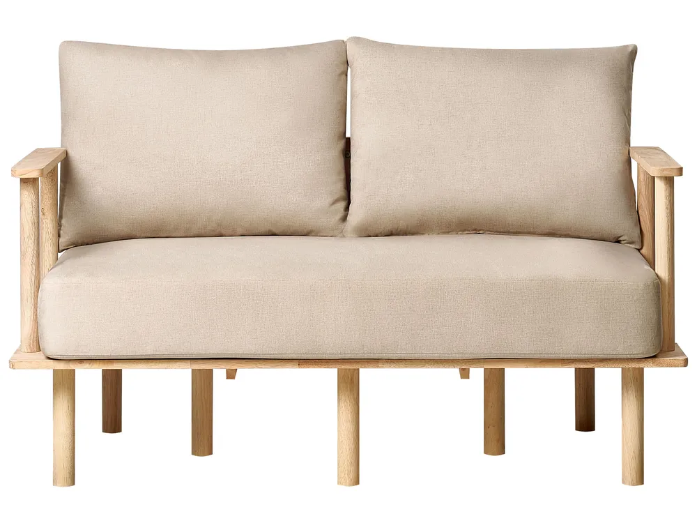 Living Room Set 3 Seater ASKER Fabric Beige_932679