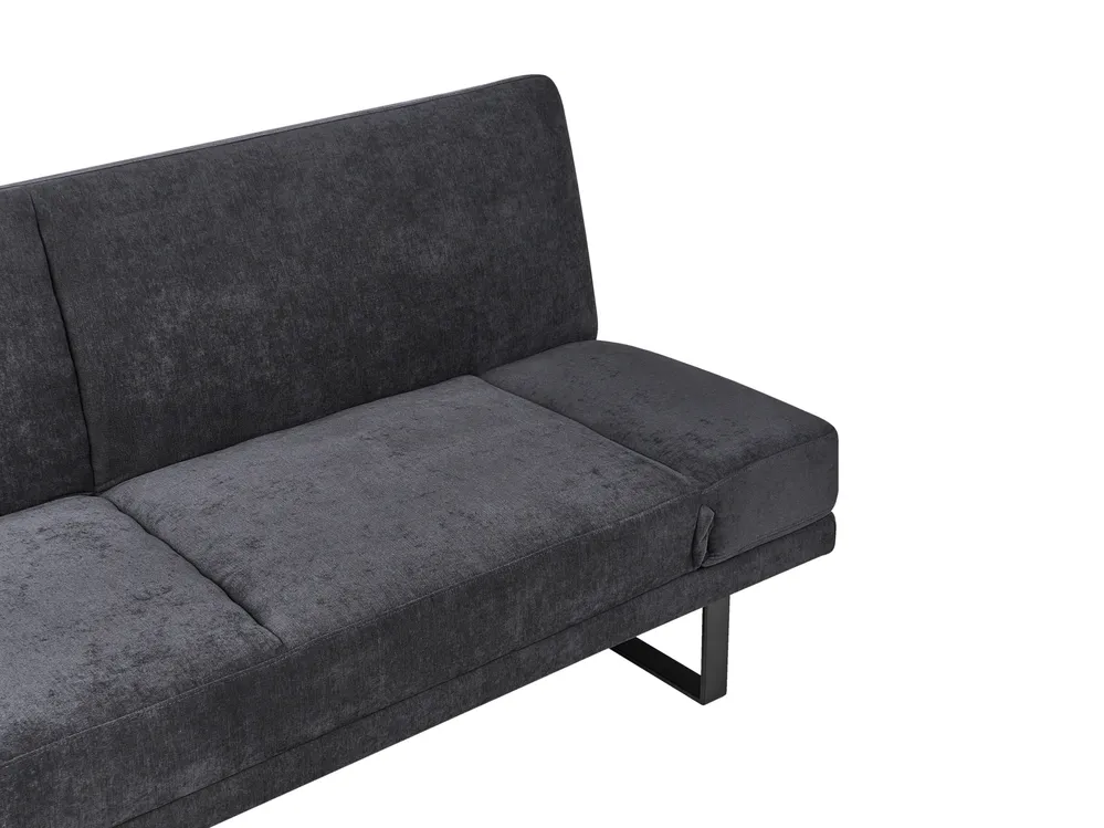 Sofa Bed 2 Seater YORK Chenille Black_1009256