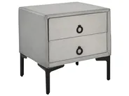 Bedroom Set SEZANNE Velvet Light Grey 180 x 200 cm (EU Super King)_799905