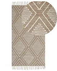 Rug KACEM Beige 80 x 150 cm Cotton_831133