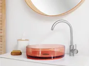 Tvättställ för bänkskiva TOLOSA ⌀ 36 cm Kompositmaterial Ljusröd_891633