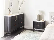 2 Drawer Bedside Table GLASTONBURY Marble/ Black_972695