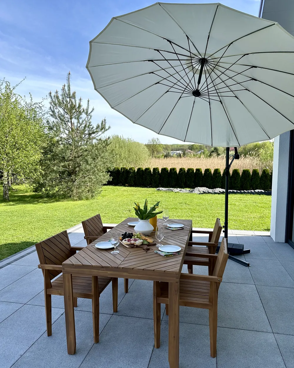 Cantilever Parasol 268 cm CALABRIA II Light Beige_923156
