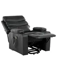 Electric Recliner Chair ETER Faux Leather Black_1003050