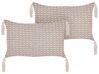 Set of 2 Decorative Cushions HAKONE 45 x 25 cm Taupe Geometric Pattern