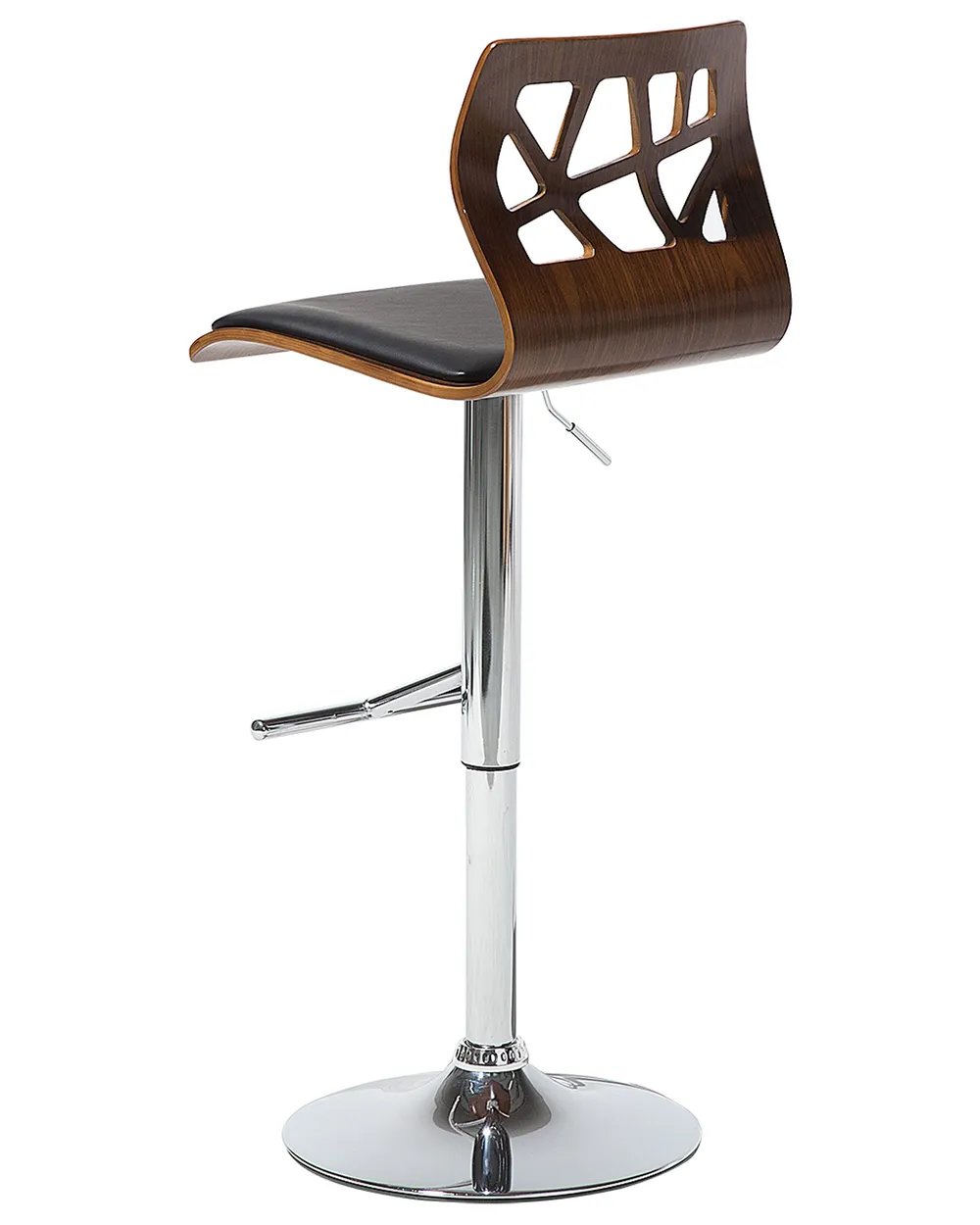 Set of 2 Bar Chairs PETERSBURG Swivel Faux Leather Black/ Silver_953082