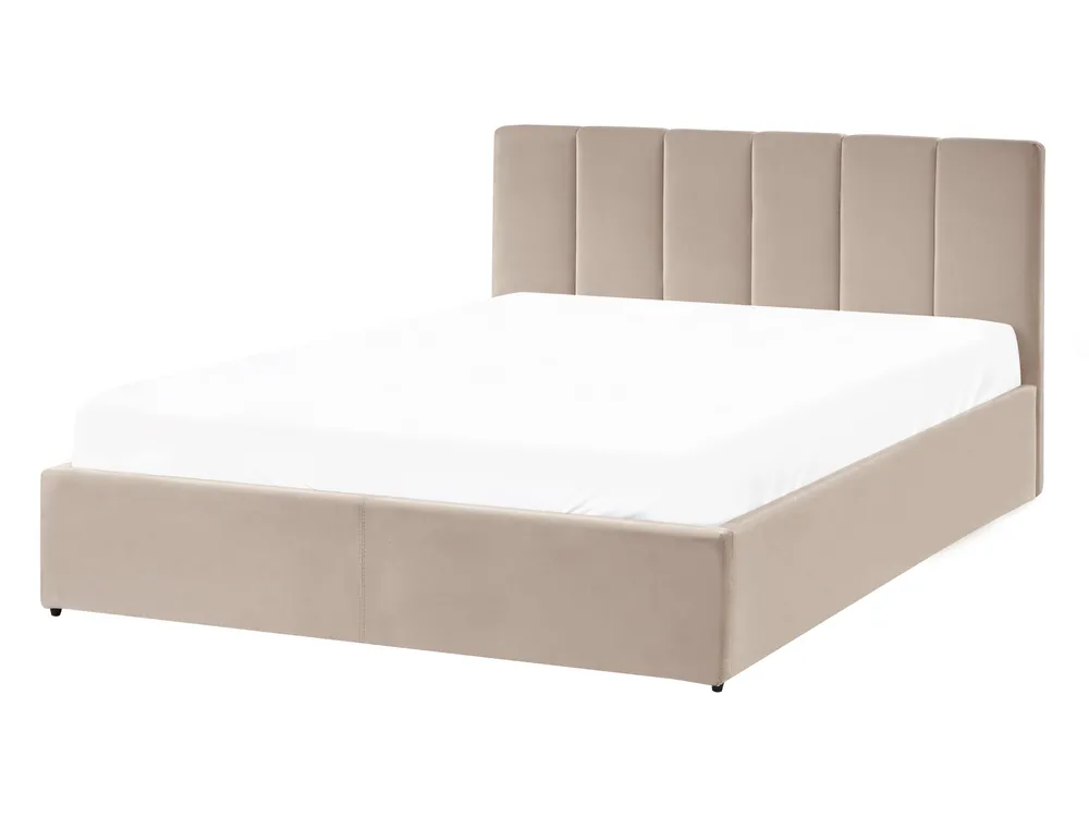 Ottoman Bed DREUX Velvet Taupe 140 x 200 cm (EU Double)_1012294