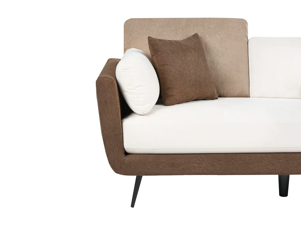Living Room Set 4 Seater BOLGA Fabric Brown_1075709