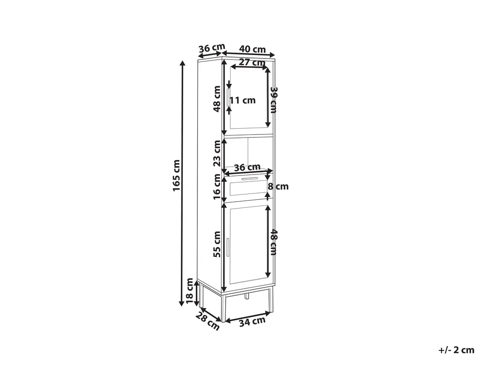 Bathroom Cabinet ROSELL 40 cm Light Brown_953057