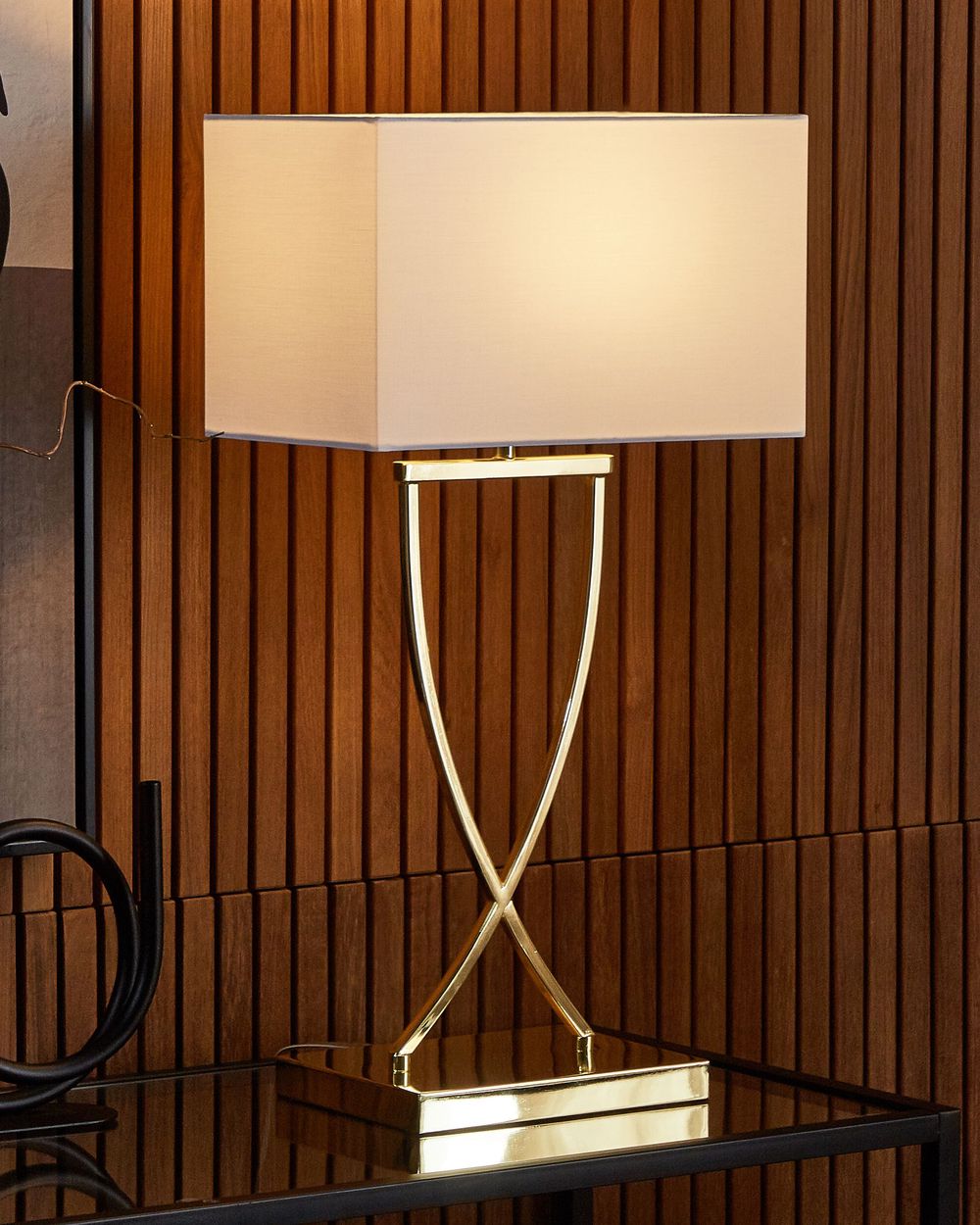 Table Lamp YASUNI Metal White/ Gold
