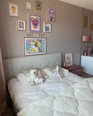 Säng med lamellram Konstlinne LESTRE 160 x 200 cm Off-White_980353