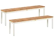 Puutarhapenkkisetti 2 kpl CORRICELLA 32 cm Akaasia Ruskea_1124549