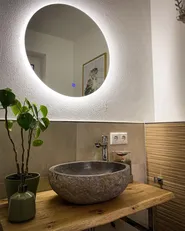 LED Bathroom Mirror CALLAC 60 cm 60 cm Silver_795129