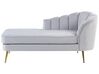 Right-Hand Chaise Longue ALLIER Velvet Light Grey