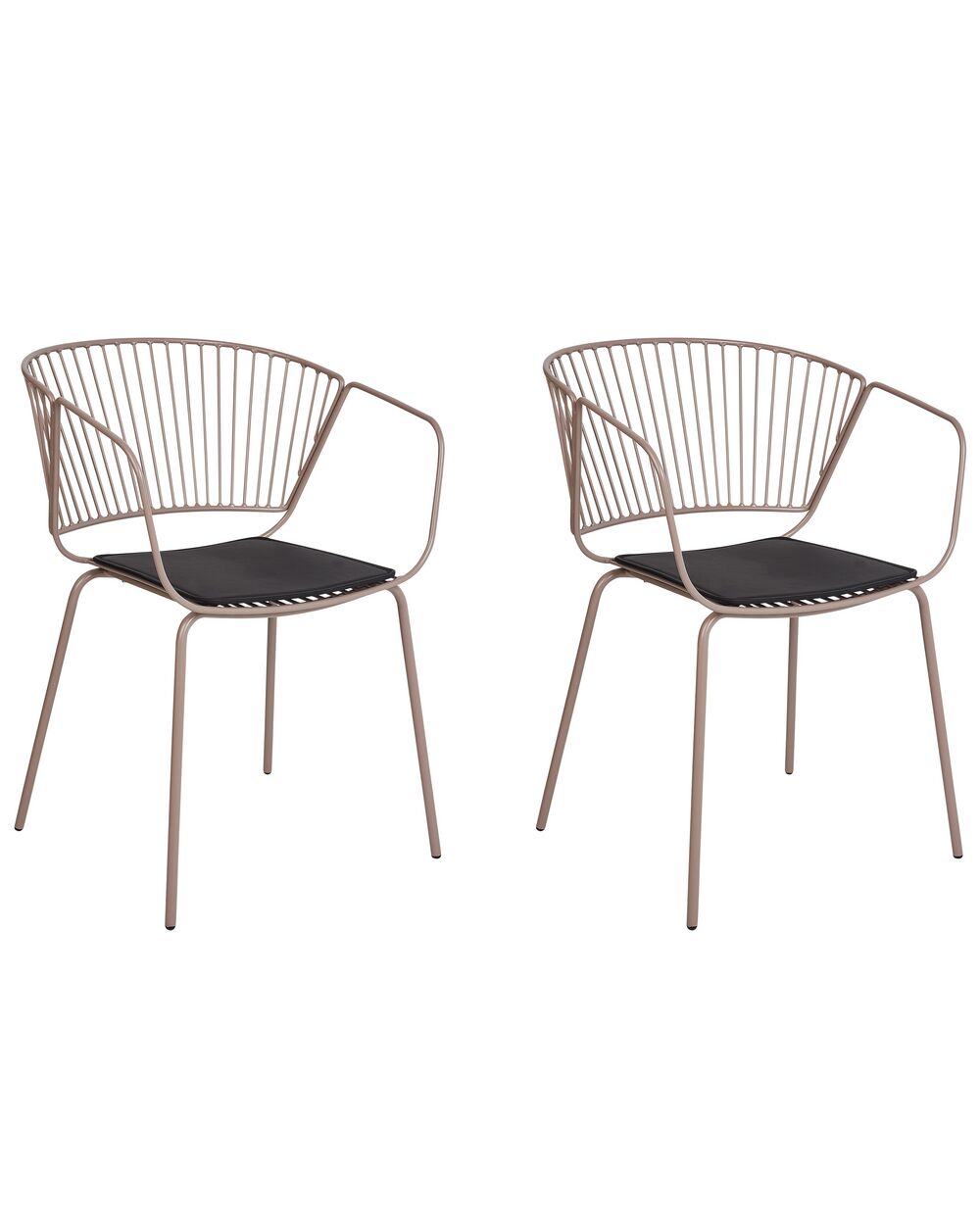 Ruokatuolisetti 2 kpl RIGBY metalli Beige