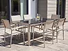Trädgårdsmatgrupp 6-sits GROSSETO Trippelplatta Basalt Flammad Svart/ Beige
