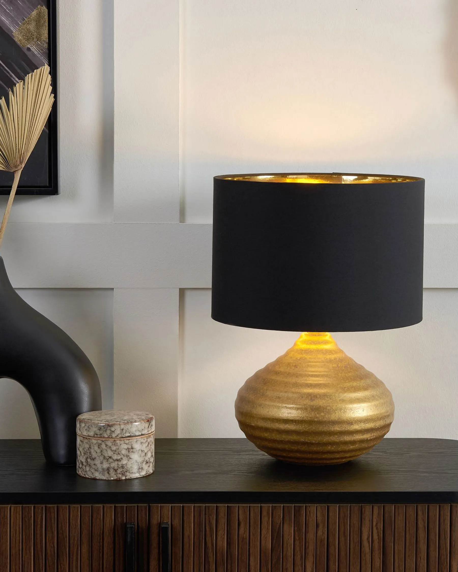 Table Lamp KUBAN Ceramic Gold_690524