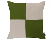 Set of 3 Outdoor Cushions ALETRIS Checked 45 x 45 cm Beige/ Green_1125195