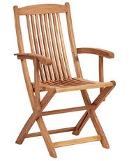 Set of 2 Garden Chairs with Cushions MAUI PREMIUM Acacia Wood Red_990926