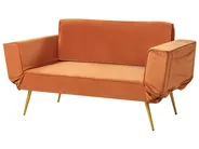 Sofa Bed 2 Seater SAARELA Velvet Orange_932707