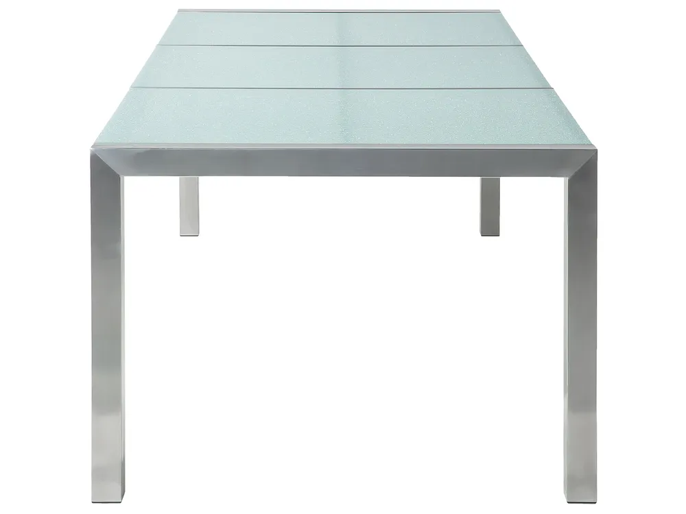 Trädgårdsmatbord GROSSETO 220 cm 100 cm Krackelerat glas Transparent_674124