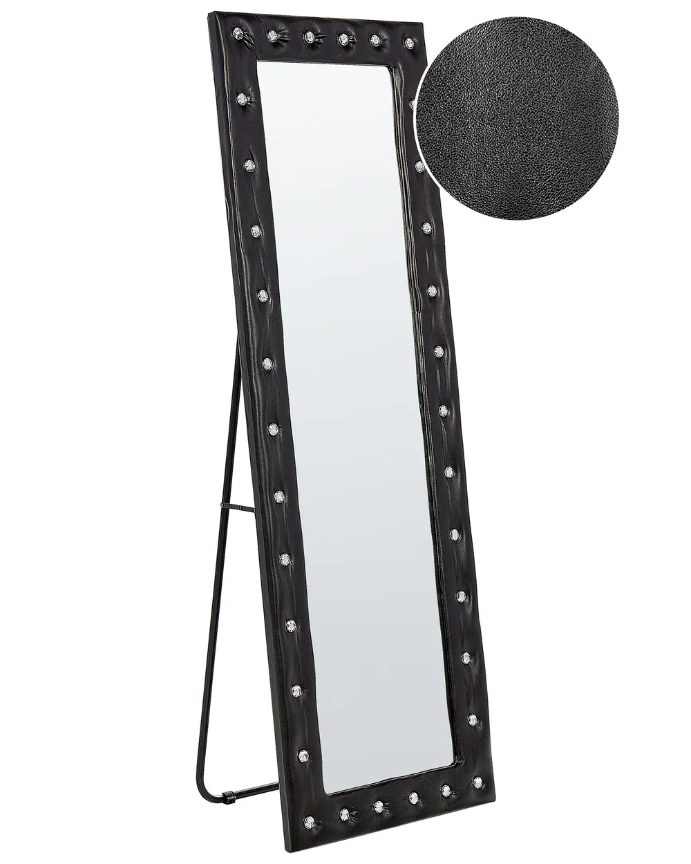 Standing Mirror ANSOUIS 150 cm Faux Leather Black