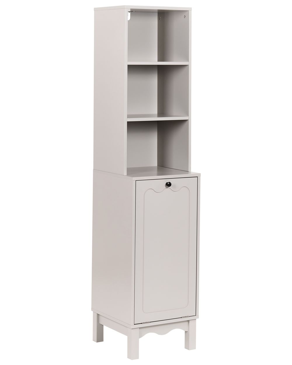 Baderomsskap PENON 38 cm med vasketøykurv Lys beige