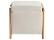 Storage Pouffe EDLAND Fabric 45 cm Light Beige_1040695
