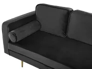 Left-Hand Chaise Longue MIRAMAS Velvet Black_761541
