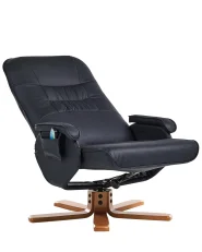 Massage Chair RELAXPRO with Footstool Faux Leather Black_948119
