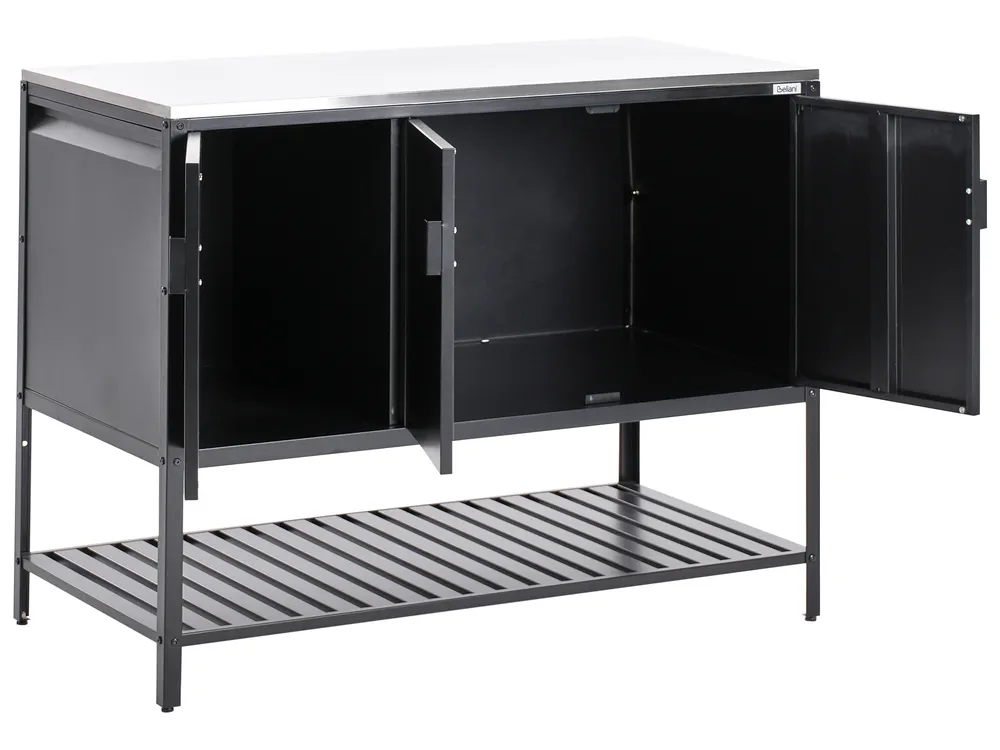 Outdoor Kitchen Cabinet MAENZA Black Metal_981348