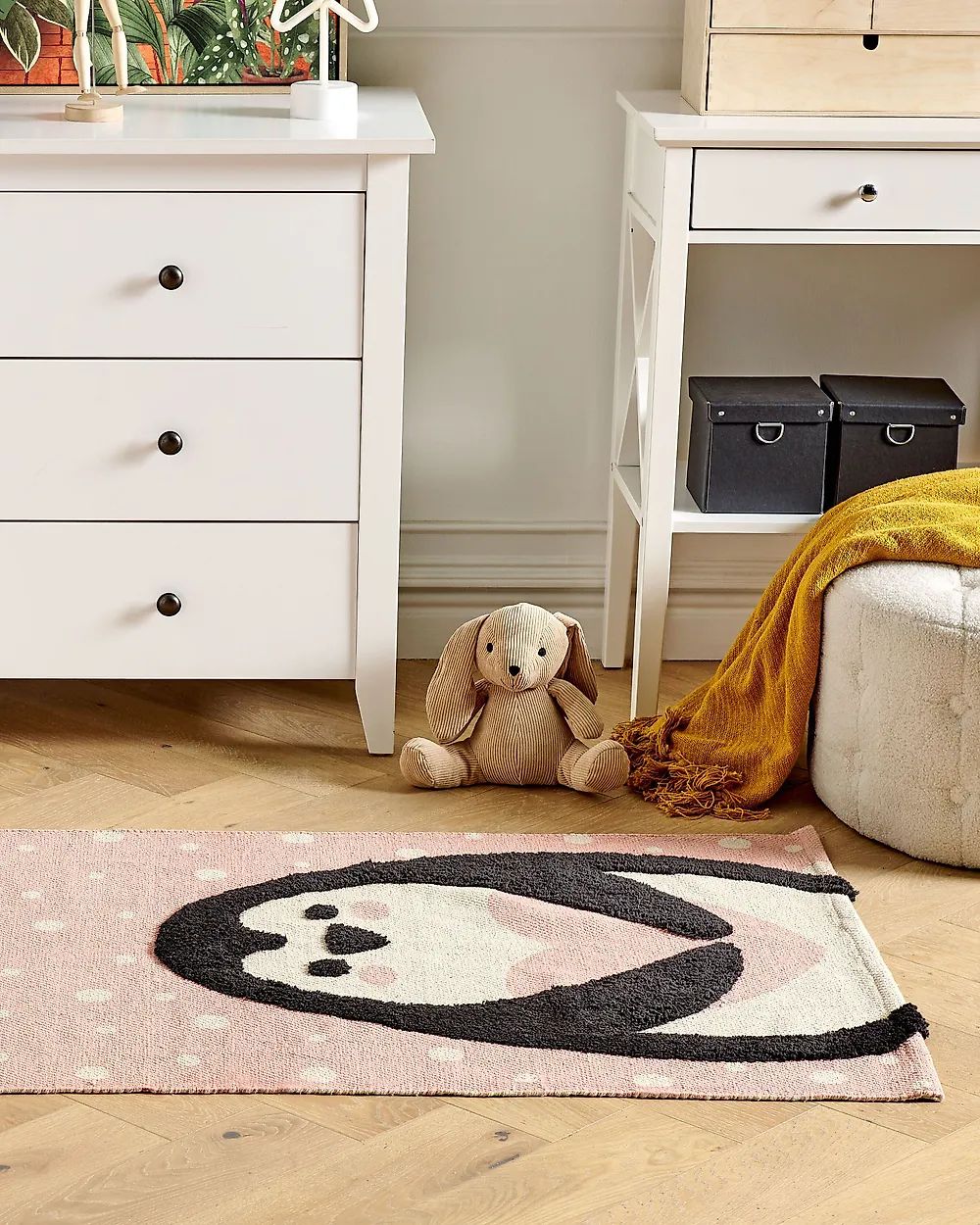 Kids Rug PENGKOL Pink 80 x 150 cm Cotton_1182955