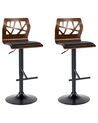 Set of 2 Bar Chairs PETERSBURG Swivel Faux Leather Black