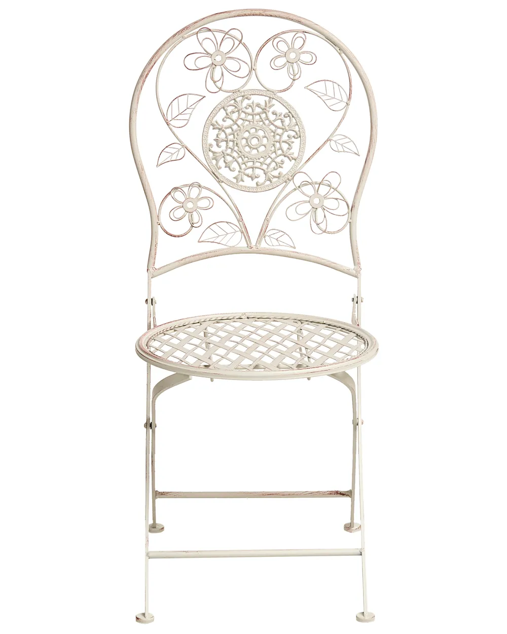 Set med 2 trädgårdsstolar YAVIZA Fällbar Metall Ljusbeige_1001882