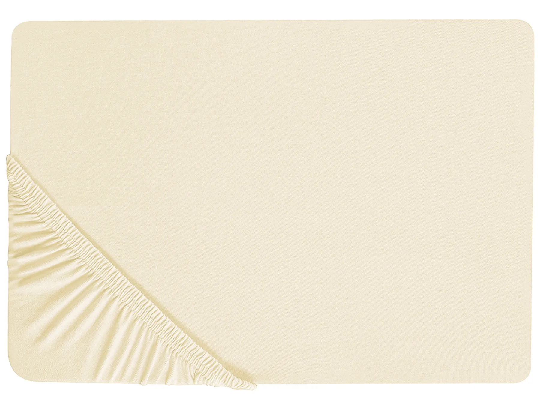 Fitted Sheet JANBU 180 x 200 cm Cotton Yellow_845253