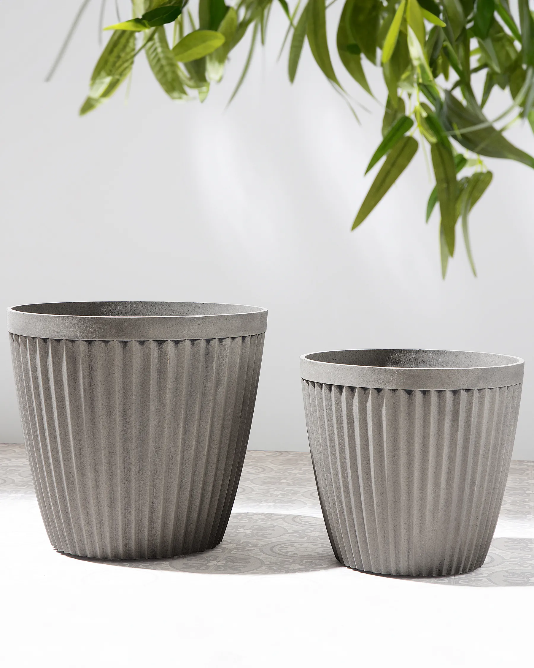 Kukkaruukkusetti 2 kpl POKA 36 cm Ruskeanharmaa_850928