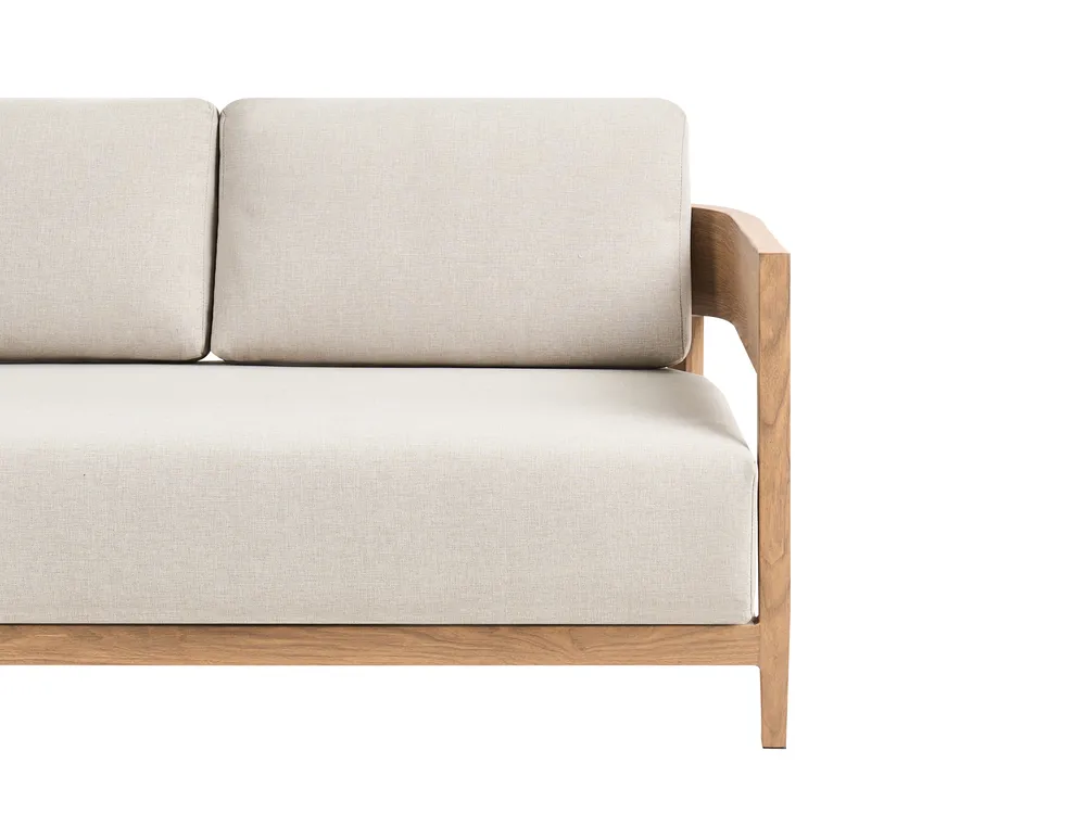 Garden Sofa with Table 2 Seater SAMPIERI Metal Light Brown_1007011
