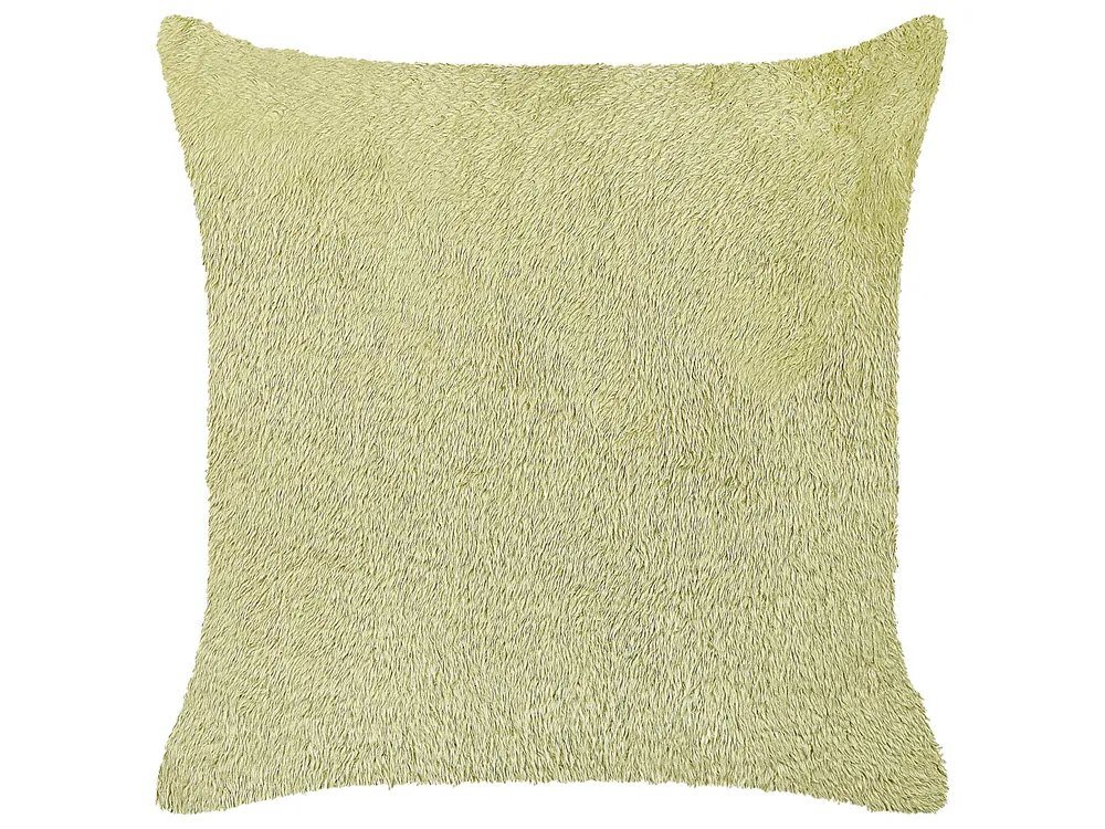 Throw Cushion PILEA 45 x 45 cm Faux Fur Light Green Solid