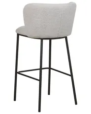 Set of 2 Bar Chairs MINA Boucle Light Grey_883965