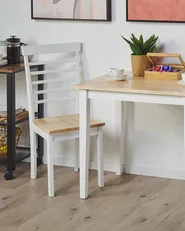 Set of 2 Dining Chairs BATTERSBY Wood White_785908