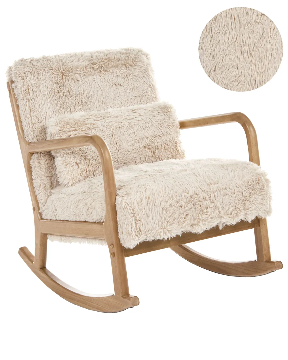 Rocking Chair SKOVDE Faux Fur Light Beige