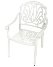 Set of 4 Garden Chairs with Cushions ANCONA Metal Off-White_1005002