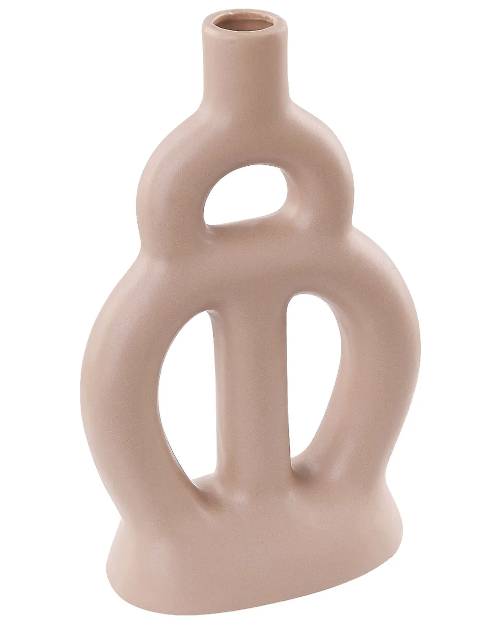 Flower Vase KOZANI 28 cm Ceramic Beige