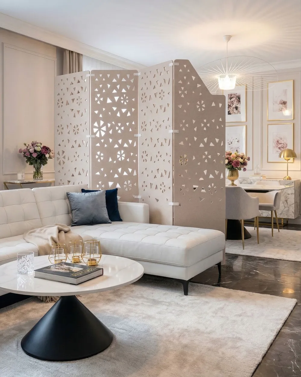 Toimiston tilanjakaja STARRY 240 x 180 cm Vaaleanbeige_1117369